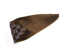 FUIBEJAE Clip in Hair Extensions, Brown Straight Seamless Clip in Extensions Human Hair, 7 Pcs Set 16 Clips, Invisible Tape-In Hairpieces for Women,20inch (50cm)