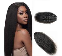 FUIBEJAE Micro Loop Ring Hair Extensions for Women, Nano Rings Hairpiece Human Hair, Black Silky Curly Cold Fusion Pre Bonded Easy Wear with Micro Beads,100G 100 Strands,14inch