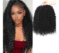 FUIBEJAE Natural Black Burmese Curly Pre-Twisted Crochet Braids Human Hair Extensions Knotless Pre Separated Crochet Virgin Braiding Hair Extension for Black Women,18inch