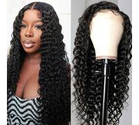 FUIBEJAE Natural Color 4X4 HD Transparent Lace Frontal Wigs 200% Density Small Curly Hair Lace Front Wigs for Black Women Glueless Pre Plucked with Baby Hair for Daily Life,18inch