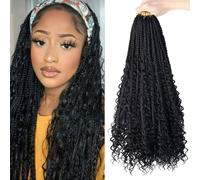 FUIBEJAE Passion Twist Crochet Braids Hair for Butterfly Faux Locs 7 Packs Long Water Wave Crochet Hair Braiding Hair Bohemian Extensions for Women,13Strands/Pack,#1B,8inch