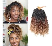 FUIBEJAE Passion Twist Crochet Braids Hair for Butterfly Faux Locs 7 Packs Short Spring Foam Roll Crochet Hair Braiding Hair Extensions for Women,24Strands/Pack,1B/30/27,14inch