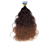 FUIBEJAE Tape in Hair Extensions Human Hair Fluffy Large Roll Double-Sided Adhesive Hair Extension Lady Wavy Long Curly Hair Extensions Suitable for Cosplay 40 PCS,28inch