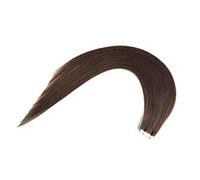 FUIBEJAE Tape in Hair Extensions Real Remy Human Hair Silky Soft Straight Hair Invisible Glue Clip in Hair Extension for Women,50G 20Pcs,Dark Brown,24"