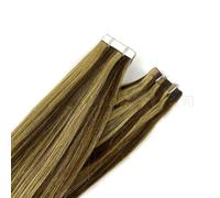 FUIBEJAE Tape in Human Hair Extensions #4/27 Brown Silky Straight Human Hair Extensions Tape in Remy Human Hair Adhesive Tape for Women 20 Pcs 50G,18inch