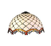 FUIBEJAE Tiffany Style Lamp Shade Replacement 16 inch Vintage Jeweled Stained Glass Lampshade for Table Lamps Ceiling Fixture Floor Lamp Pendant Light