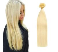 FUIBEJAE U-Tip Human Hair Extensions Gold Brown Keratin Nail Tip Hair Extension No Trace Silky Straight Brazilian Remy Hair for Women,50G100 Strands,24inch