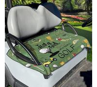 FUIBENG Golf Cart Seat Covers, Golf Cart Seat Towel Blanket for All EZGO, Club Cars, Icon and More 2-Seats Cart, 100% Microfiber Green Girl Golf Lover