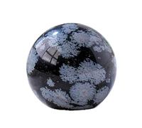 FUICZXBXQU Snowflake Obsidian Crystal Sphere Scrying Ball Quartz Polished Divination Photography Props FengShui Room Decor Ornaments,65~70mm