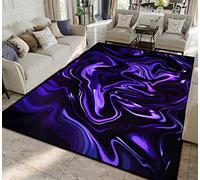 FUIENCFKE Marble Blue Ultra Violet Black Abstract Neon Purple Wave Gradient Art Rugs Soft Non-Slip Indoor Outdoor Kids Modern Home Decor Carpet Mat Yoga Runner Doormat, Multicolor, 47x63''(120x160cm)