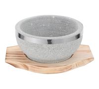 FUIERI Korean Stone Bowl With Tray Bowl Korean Soup Food For Cooking Dolsot Pot For Korean Soup Rice,14cm