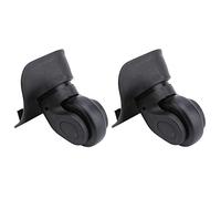 fuik Universal Dual Roller Bearing Flexible Luggage Suitcase Wheels, PVC Material, Easy Install, 2 Count, Black, Swivel Caster, 40 kg Load Capacity