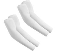 fuinloth Arm Sleeves Compression UV Protection Gaming Sleeve to Cover Arms Cricket Running for Men/Women 2 White
