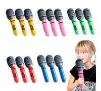 FUIPVGI 15pcs inflatable party props, Inflatable Microphone,Blow Up Microphones for Parties, Inflatable Party Props,Toy Microphone, Inflatable Toys, Birthday Party Gifts Stage Performance (5colors)