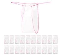 FUIPVGI 20 Pcs Disposable Thong Panties, Non-woven Thong, Bikini Travel Panties, for Sun Bed Spray Tan Waxing Treatment Spa, Disposable T Strap Thong (UK, Alpha, One Size, Regular, Regular, White)