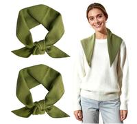 FUIPVGI 2pcs Scarf Knitted Triangular Scarf, Knitted Triangle for Women, Women Headscarf Y2k Aesthetic Headscarf Shawl Cozy Neck Warmer, Winter Warm Shawl Ladies Girls Neckerchief (Green)
