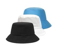 FUIPVGI 3 Pieces Summer Bucket Hat,3 Color Bucket Hat Sun Hat,UV Protection Sun Cap Fisherman Fishing Cap,for Unisex Women Men for Hunting