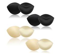 FUIPVGI 4 Pairs Bra Pads Inserts,Bra Inserts,Removable Push Up Breast Enhancer Bra Foam Sponge Pads Bra Pads Inserts,Bra Inserts Push Up for Bikini Lingerie Top Swimsuit (2 color)