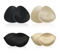 FUIPVGI 4 Pairs Bra Pads Inserts,Bra Inserts,Removable Push Up Breast Enhancer Bra Foam Sponge Pads Bra Pads Inserts,Bra Inserts Push Up for Bikini Lingerie Top Swimsuit (2 colors)