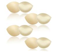 FUIPVGI 4 Pairs Bra Pads Inserts Removable Push Up Breast Chest Enhancer Bra Foam Sponge Pads Bra Pads Inserts,Bra Inserts Push Up for Bikini Lingerie Top Swimsuit (Beige)