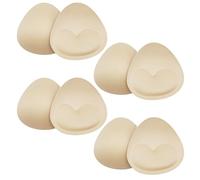 FUIPVGI 4 Pairs Bra Pads Inserts, Women's Triangle Bra Inserts Push Up Breast Enhancer Bras Foam Sponge Pads for Women Sewn Padded for Bikini Sports Bras (Beige)