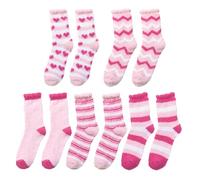 FUIPVGI 5 Pairs Womens Fluffy Socks Slipper, Bed Comfy Soft Cabin Fleece Cosy Stocking Fillers, Thick Home Slipper, Fleece Comfy Socks for Winter Christmas Home Sleeping, for Women and Girls (Pink)