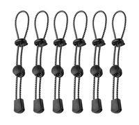FUIPVGI 6 Pcs Bungee Cord, Backpack Elastic Rope Fixing Buckle, Trekking Pole Fastening Cord, Backpack Walking Stick Holder Trekking Hiking Pole Attachment Cord Rope, Hiking Stick Holder Rope (Black)