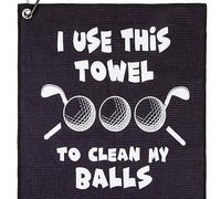 FUIPVGI Funny Golf Towel Gag Gift, Golf Towel Clean Golf Balls, Funny Golf Towels Golf Accessories With Clip for Golf Bag, for Men Husband Boyfriend Dad Golfers Golf Fan for Christmas Birthday (Black)