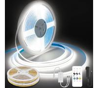 FUIQI Dotless COB LED Strip 20M,24V Dimmable Flexible LED Light Strip with App & Remote,Cool White 6000K,CRI>90,8mm Cuttable Self-Adhesive COB Tape for Kitchen,Bedroom,Mirrors Decoration