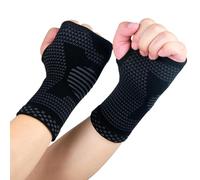 Fuitke Hand Wrist Braces, Compression Wrist Support Sleeve Left Right Palm Copper Hand Support Brace Breathable Sweat-Absorbing Wrist Support Sleeve for Arthritis Tendonitis Sport Sprains Pain Relief