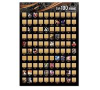 Fuiyoh Anime Poster - Top 100 Anime Scratch Off Poster| Japanese Anime Bucket List| Anime Poster for Room Aesthetic| Anime Gifts for Anime Lovers| 16.5" x 23.4"