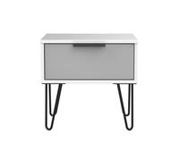 Fuji 1 Drawer Lamp Table In Grey Matt & White (Ready Assembled)