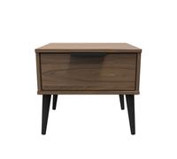Welcome Furniture Ready Assembled Hirato 1 Drawer Midi Chest With Legs - Carini Walnut, Brown
