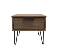 Fuji 1 Drawer Side Table In Carini Walnut (Ready Assembled)