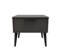 Welcome Furniture Ready Assembled Hirato 1 Drawer Black Midi Chest With Black Wooden Legs, Black