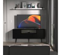 Fuji 2 Door 1 Drawer Wide Tv Unit In Black Matt (Ready Assembled)