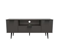 Fuji 2 Door 1 Drawer Wide TV Unit (Ready Assembled) Ready Assembled 2 U Dark Grey One Size