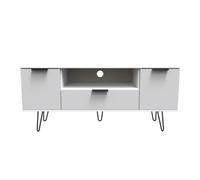 Fuji 2 Door 1 Drawer Wide Tv Unit In Grey Matt & White (Ready Assembled)