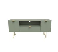 Fuji 2 Door 1 Drawer Wide TV Unit (Ready Assembled) Ready Assembled 2 U Pale Green One Size