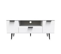Fuji 2 Door 1 Drawer Wide Tv Unit In White Matt (Ready Assembled)