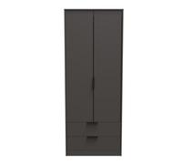 Fuji 2 Door 2 Drawer Wardrobe In Graphite (Ready Assembled)