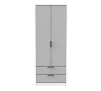 Fuji 2 Door 2 Drawer Wardrobe In Grey Matt & White (Ready Assembled)