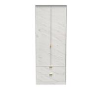 Fuji 2 Door 2 Drawer Wardrobe In Marble (Ready Assembled)