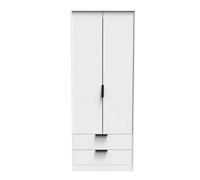 Fuji 2 Door 2 Drawer Wardrobe In White Matt (Ready Assembled)