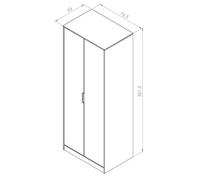 Bergen 2 Door Wardrobe - Oak Effect