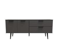 Fuji 2 Drawer 2 Door Wide Sideboard In Graphite (Ready Assembled)