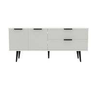 Fuji 2 Drawer 2 Door Wide Sideboard In Grey Matt & White (Ready Assembled)