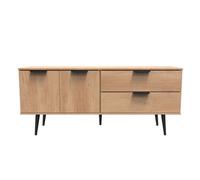 Fuji 2 Drawer 2 Door Wide Sideboard In Nebraska Oak (Ready Assembled)