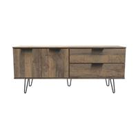 Fuji 2 Drawer 2 Door Wide Sideboard In Vintage Oak (Ready Assembled)