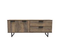 Fuji 2 Drawer 2 Door Wide Sideboard In Vintage Oak (Ready Assembled)